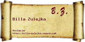 Billa Zulejka névjegykártya
